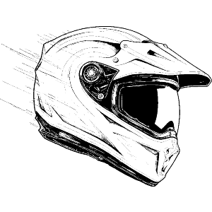 Motorbike Helmet Side View
