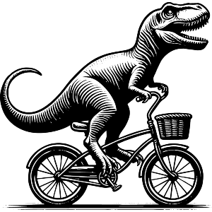 Dinosaur on a Bicycle