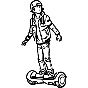 Boy On Electric Hoverboard