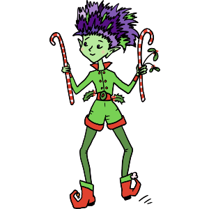 Elf With Candy Canes