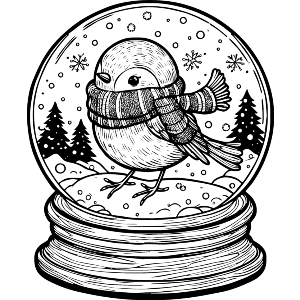 Cute Robin Snow Globe