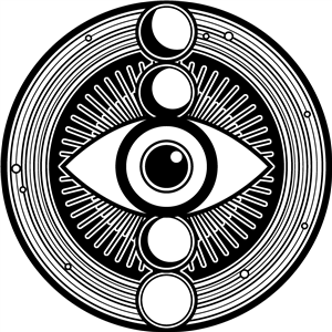 Cosmic Eye & Moon Symbol