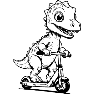 Dinosaur on Scooter