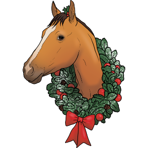 Horse With Christmas Wreath