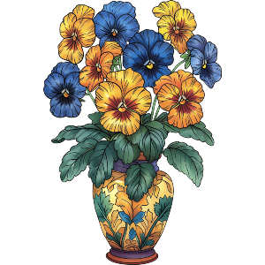 Vase with Pansy flowers