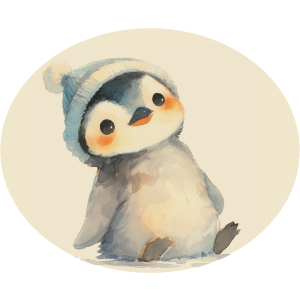 Cute Penguin Wearing Beanie