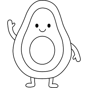 Happy avocado Outline
