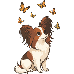 Papillon Dog & Butterflies
