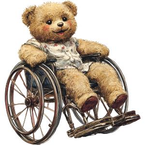 Teddy in Wheelchair