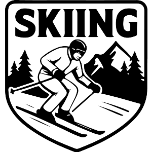 Skiing Emblem Mountains