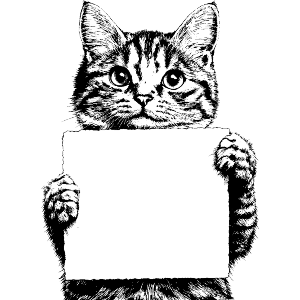 Cat Holding Up Blank Poster