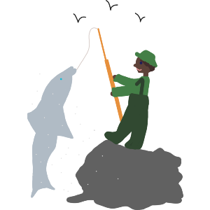 Happy Fishing By The River