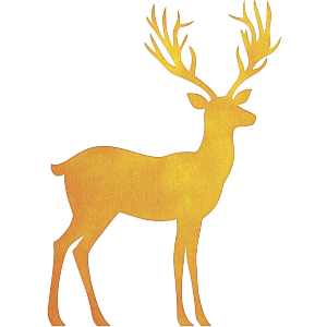 Yellow Reindeer Stag Silhouette