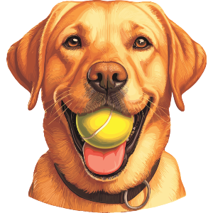 Golden Labrador With Ball