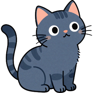 Chibi Russian Blue Cat