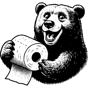 Bear Holding Toilet Paper