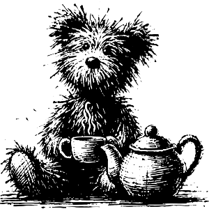 Scruffy Teddy Tea Time