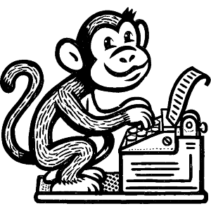 Silly Monkey with Typewriter