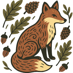 Folk Style Woodland Fox