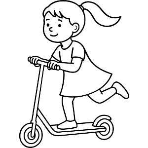 Girl on scooter