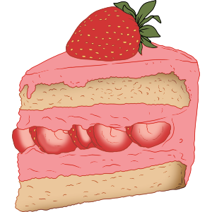 Delicious Strawberry Cake Slice