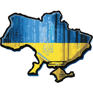 Ukraine National Flag Map