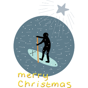 Paddle Boarding Merry Christmas Message 