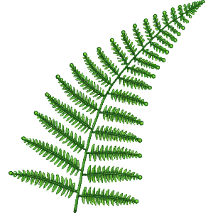 Pixel Style Fern Leaf
