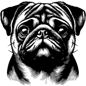 Pug Dog Portrait