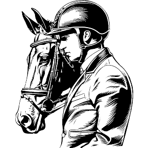 Horse Rider with Horse Side View