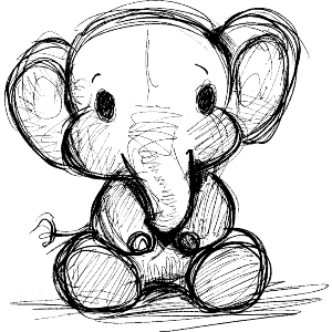Cute Sketchy Elephant