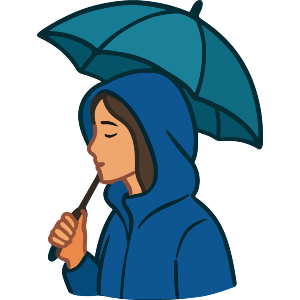 Rainy Day Woman with Umbrella
