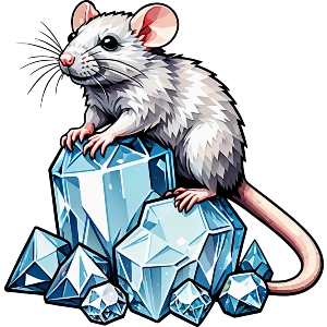Rat on Crystal Cluster