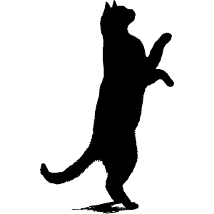 Cat on Hind Legs Silhouette
