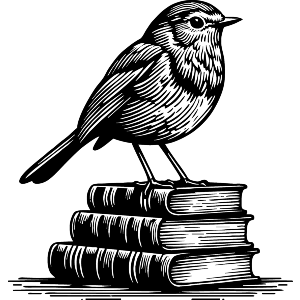 Academic Robin Standing On Books