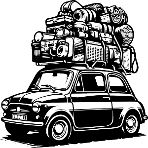 Overloaded Camping Trip Car
