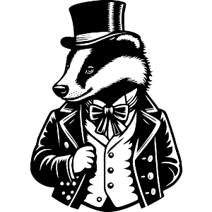 Fancy Badger Wearing Top Hat