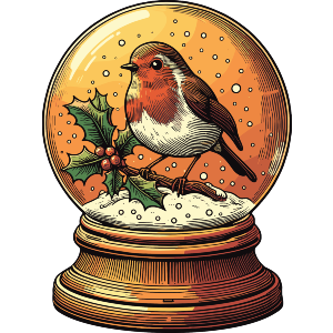Robin Snow Globe