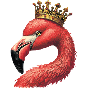 Flamingo Wearing Crown