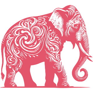 Stylised Pink Elephant