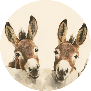 Two Donkeys Portrait