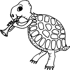 Tortoise Playing Trumpet