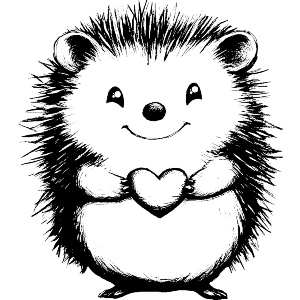 Cute Hedgehog with Heart