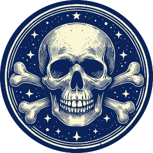 Circular Skull and Crossbones