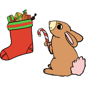 Bunny Opens Christmas Presents