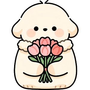 Puppy & Valentine Roses