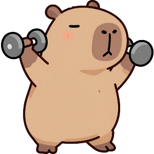 Capybara Lifting Weights