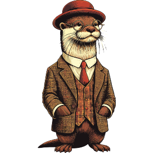 Smart Otter Wearing a Suit