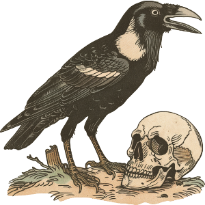 Crow with Human Skull