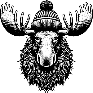 Moose Wearing a Bobble Hat